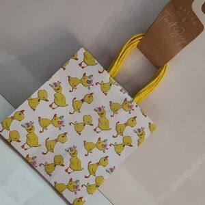 Chick Print Gift Bag with Yellow Handles